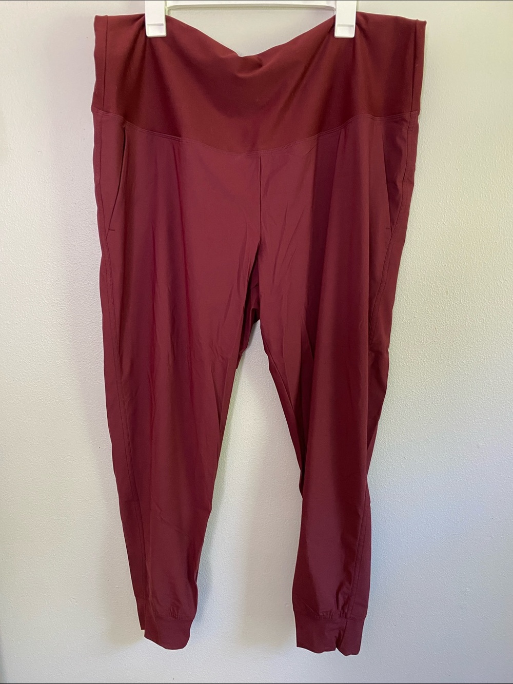 Old Navy Maternity Maroon High-Waist Slick Track Joggers XL